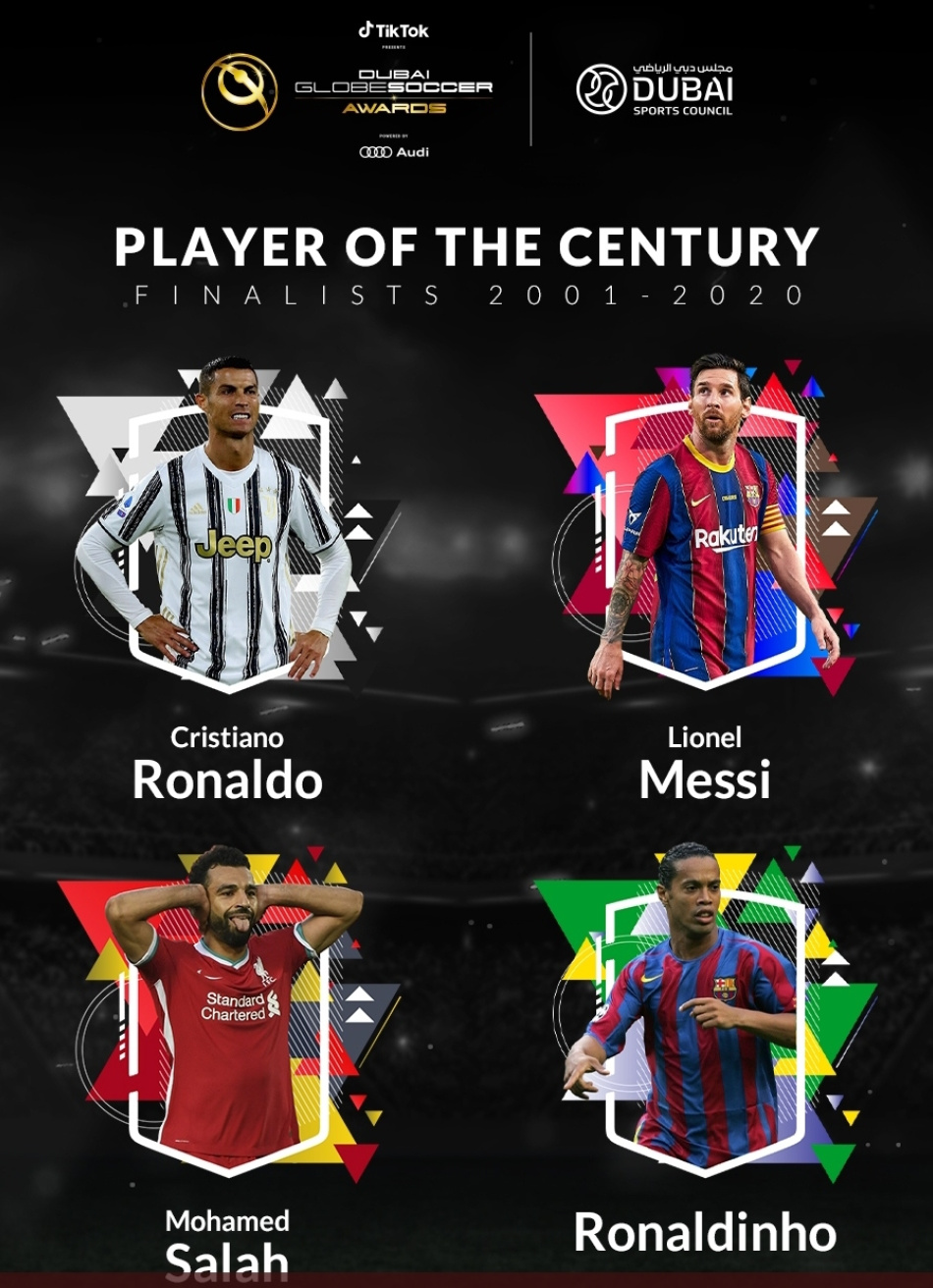 Ronaldinho Gaúcho é finalista do prêmio de melhor jogador do século XXI da Dubai Globe Soccer Awards