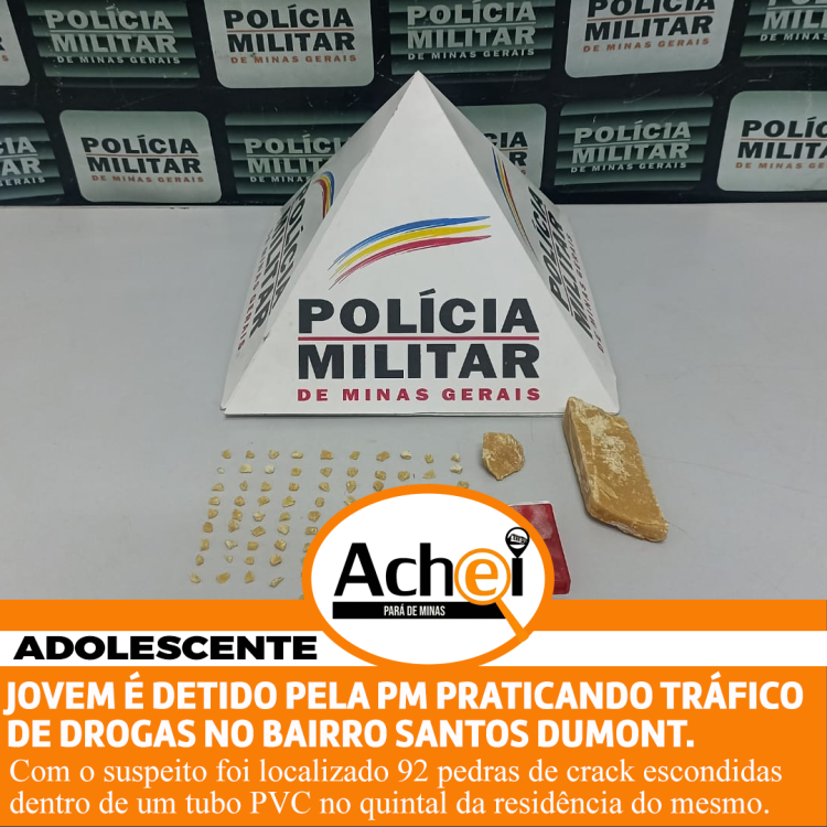 ADOLESCENTE É DETIDO POR TRÁFICO DE DROGAS  NO SANTOS DUMONT