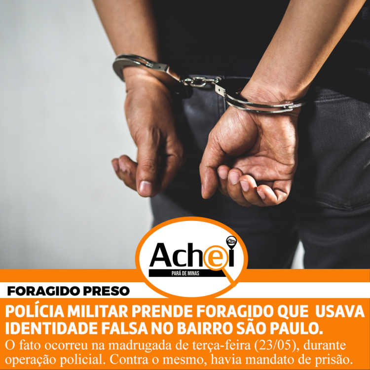 PM PRENDE  FORAGIDO COM RG FALSO NO BAIRRO SÃO PAULO