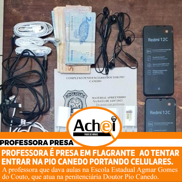 PROFESSORA É PRESA AO TENTAR ENTRAR NA PIO CANEDO COM CELULARES E DINHEIRO.