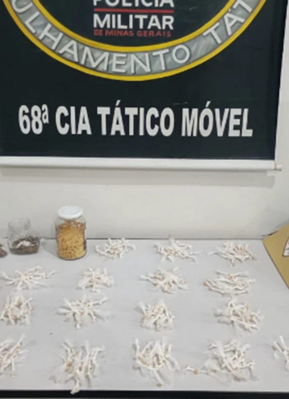 POLÍCIA MILITAR PRENDE TRÊS AUTORES E APREENDE GRANDE QUANTIDADE DE DROGAS EM NOVA SERRANA