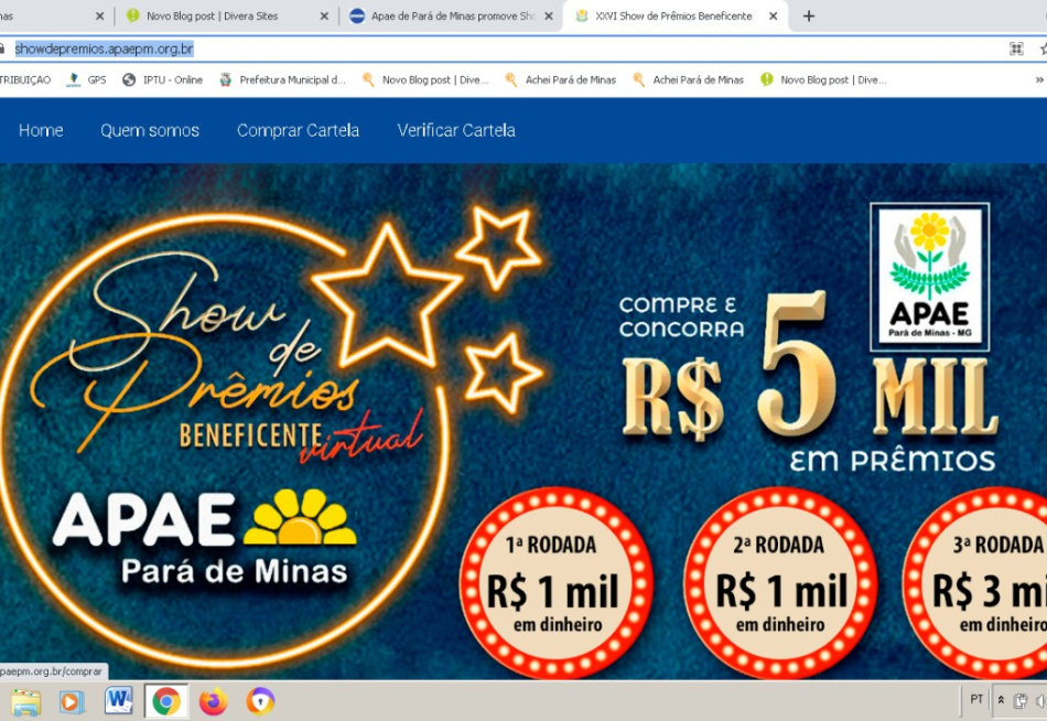 Apae realiza neste sábado o Show de Prêmios Virtuais