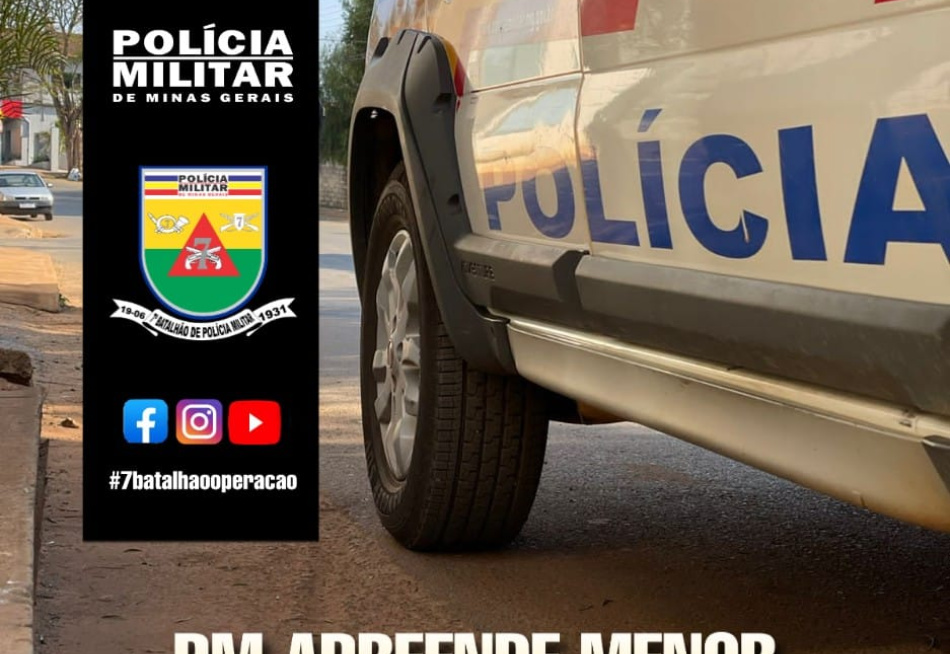 Menor autor de roubo, sequestro e tortura é apreendido pela Polícia Militar em Bom Despacho